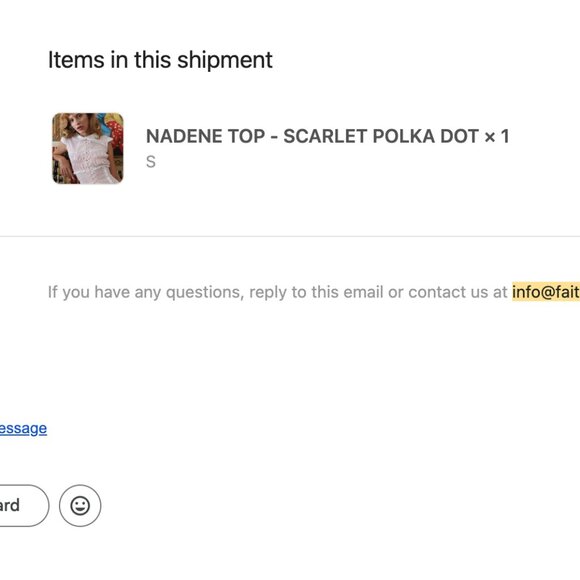 NWT NADENE TOP - SCARLET POLKA DOT Fait Par Foutch - Picture 3 of 3